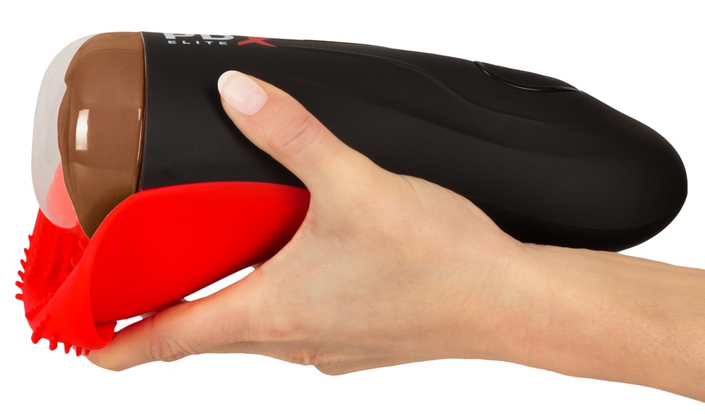 PDX Elite Fuck-O-Matic 2 Masturbator cu Aspirație Vibrații și Stimulator Testicular - imagine 7