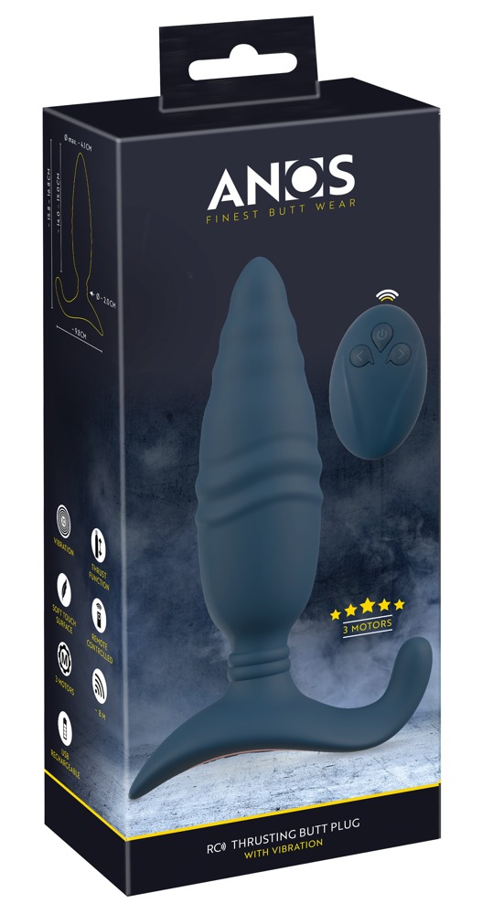 ANOS RC Thrusting Plug Anal cu Vibrații și 10 Moduri de Împingere
