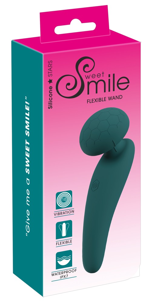 Sweet Smile Flexible Wand Small Mini Masaj cu Vibrații și Textură Soft Touch