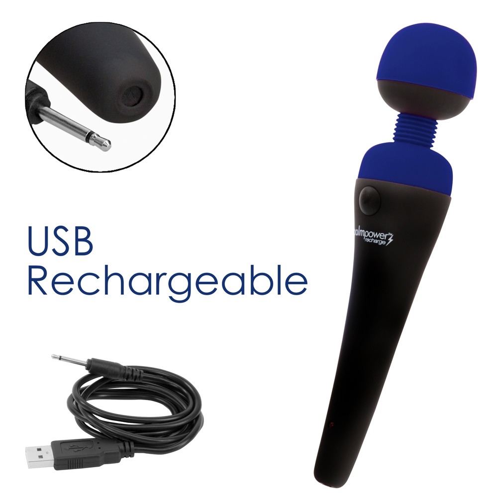 Palmpower Recharge Roz Vibrator Wand cu 2 Niveluri de Vibrație - imagine 15