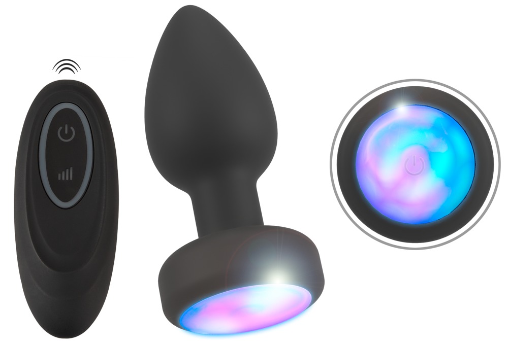 ANOS RC Flashing Dop Anal Vibrator cu LED și Telecomandă - imagine 2