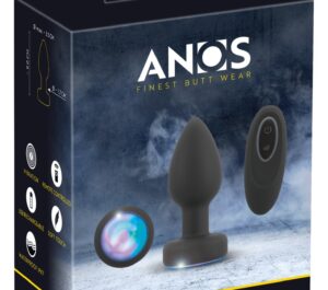 ANOS RC Flashing Dop Anal Vibrator cu LED și Telecomandă
