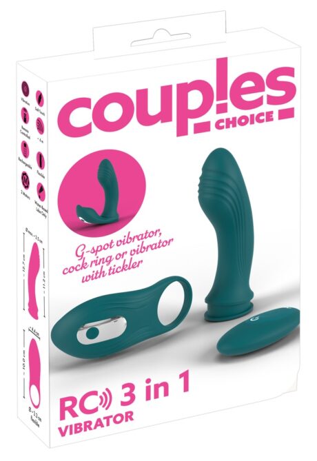 Couples Choice RC 3in1 Vibrator cu Inel Vibrator și Telecomandă, 10 Moduri