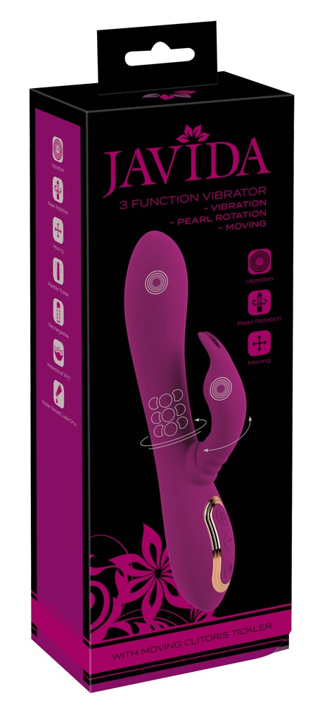 Javida 3 Function Vibrator Rabbit cu perle rotative 3 motoare și stimulare clitoridiană