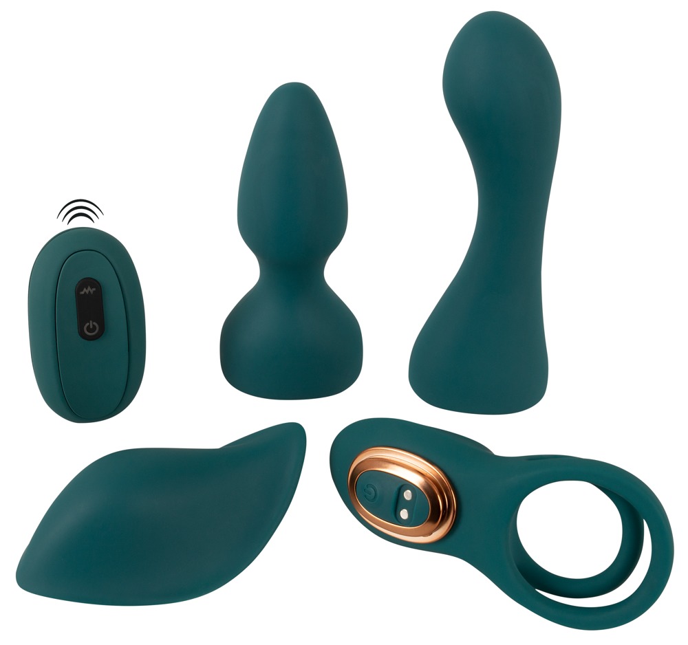 Couples Choice Mini Vibe cu 4 Accesorii – Set 5 Piese cu Vibrator și Telecomandă - imagine 2