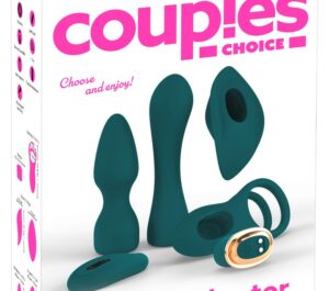 Couples Choice Mini Vibe cu 4 Accesorii – Set 5 Piese cu Vibrator și Telecomandă