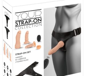 Set Strap-On RC Vibe cu 2 Dildo-uri – Ham Reglabil, Vibrator cu Telecomandă