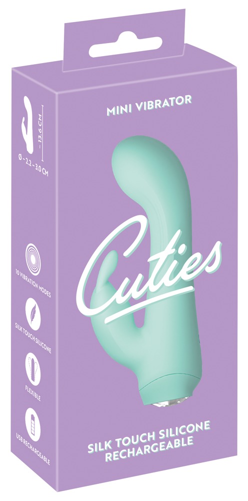 Cuties Mini Vibrator Rabbit Verde Gen. 4 – Stimulare Duală, Flexibil și Reîncărcabil