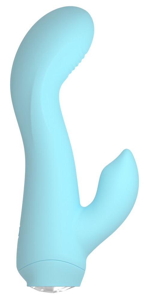 Cuties Mini Vibrator Rabbit Albastru Gen. 4 – Stimulare Duală, Flexibil și Reîncărcabil - imagine 2