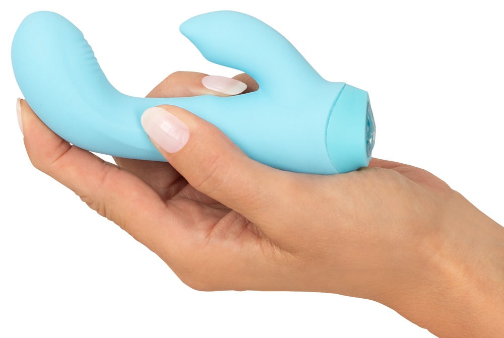 Cuties Mini Vibrator Rabbit Albastru Gen. 4 – Stimulare Duală, Flexibil și Reîncărcabil - imagine 8