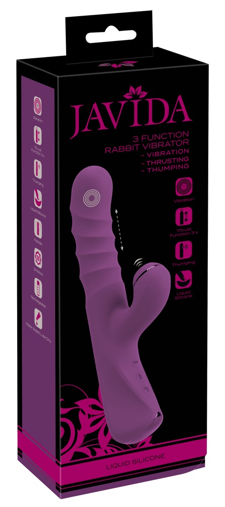 Vibrator Rabbit 3 Funcții Javida – Thrust, Knocking și Vibrații, Reîncărcabil