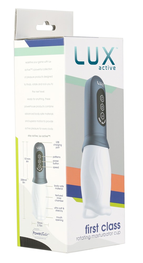LUX Active First Class Rotating Masturbator Cup cu Rotație și 3 Viteze