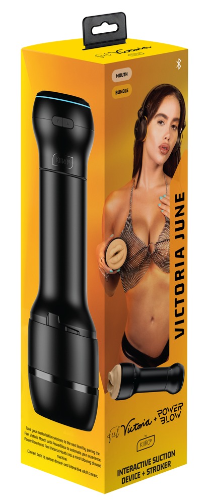 Kiiroo PowerBlow & FeelVictoria June Mouth Stroker Set Masturbator Automat cu Aspirație