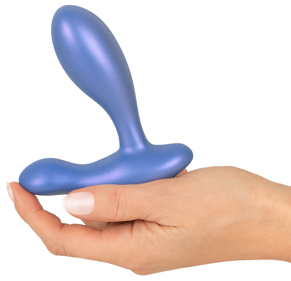 Sweet Smile Flexible Butt Plug Vibrator cu 2 Motoare pentru Prostată și Perineu, Metallic - imagine 8