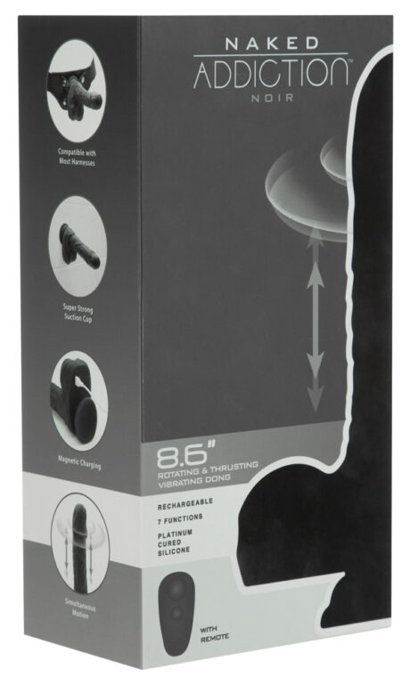 Naked Addiction 8.6" Rotating & Thrusting Vibrator cu Rotație, Împingere și Ventuză