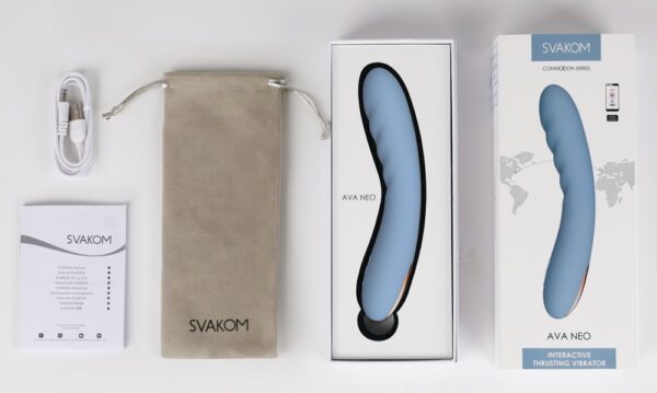SVAKOM Ava Neo Vibrator cu Thrust și Control prin Aplicație, Cornflower Albastru - imagine 8