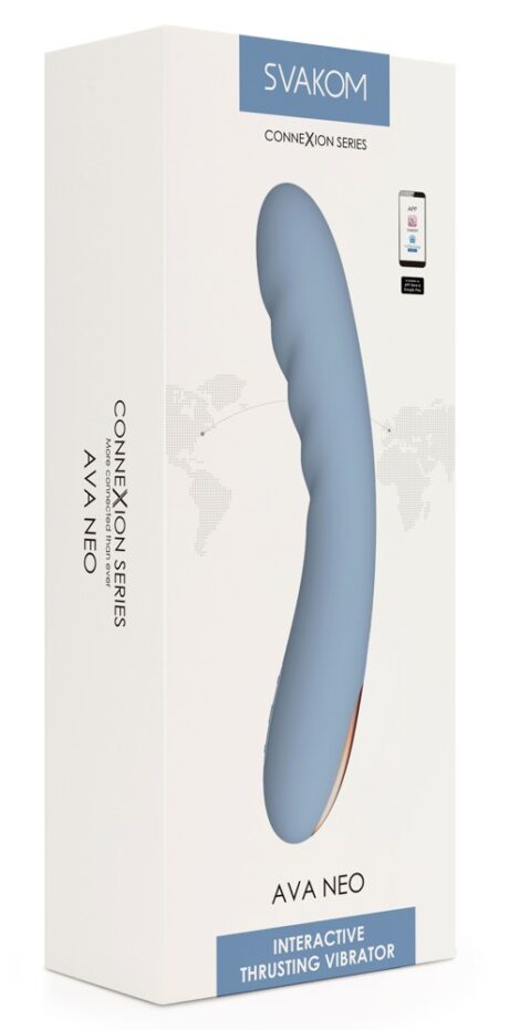 SVAKOM Ava Neo Vibrator cu Thrust și Control prin Aplicație, Cornflower Albastru