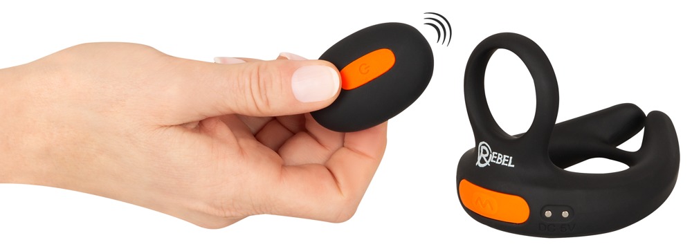 Rebel RC Scrotum Stimulator Cockring cu Vibrații și Telecomandă - imagine 5