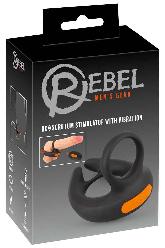 Rebel RC Scrotum Stimulator Cockring cu Vibrații și Telecomandă