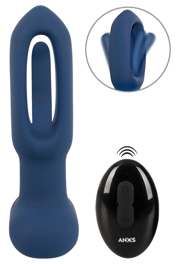 ANOS Flickering Tongue Butt Plug Anal cu Vibrații și Telecomandă - imagine 2