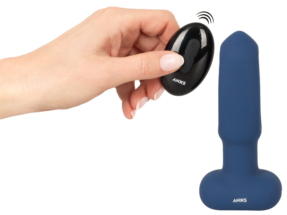 ANOS Flickering Tongue Butt Plug Anal cu Vibrații și Telecomandă - imagine 7