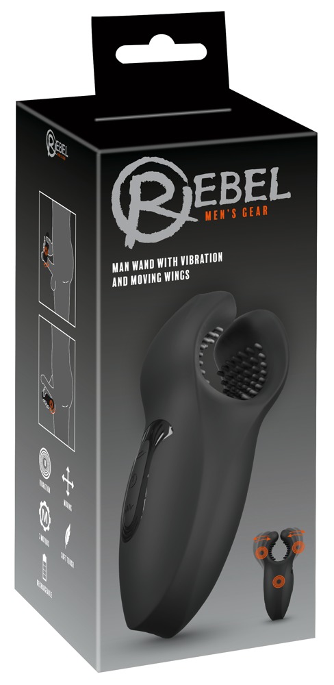 Rebel Man Wand cu Vibrații și Aripi Mobile pentru Penis și Testicule