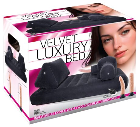 You2Toys Velvet Luxury Bed Pat Gonflabil cu Mașină de Sex, 2 Vibratoare și Telecomandă