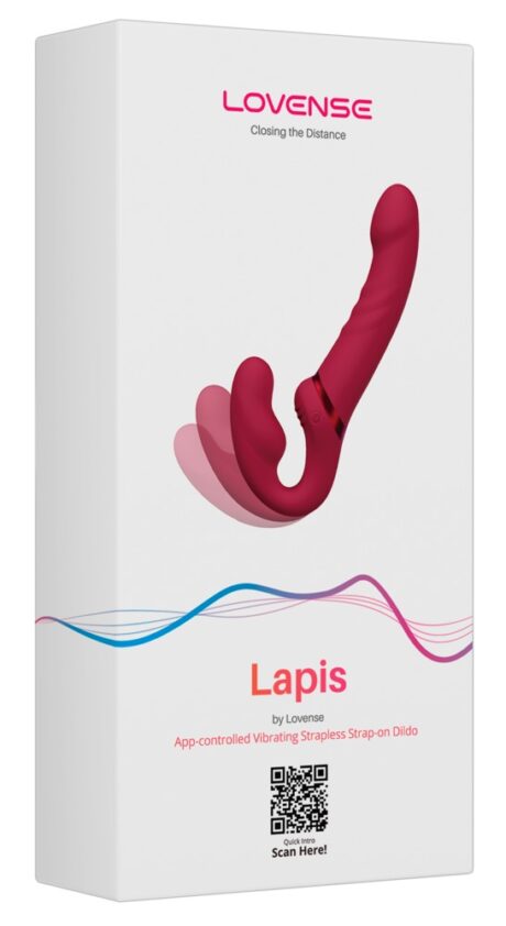 Lovense Lapis Strap-On fără ham cu 3 motoare vibrații și control prin aplicație
