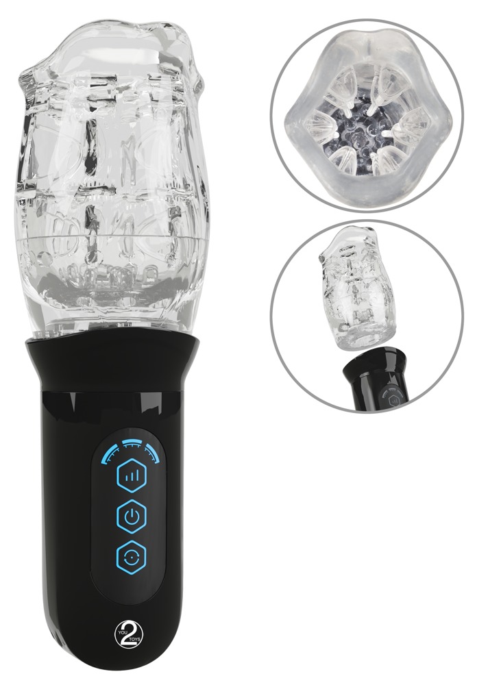 Rotating Mast Masturbator Transparent cu Rotație și 3 Viteze - imagine 2