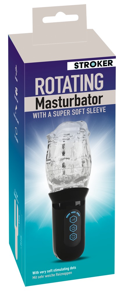Rotating Mast Masturbator Transparent cu Rotație și 3 Viteze