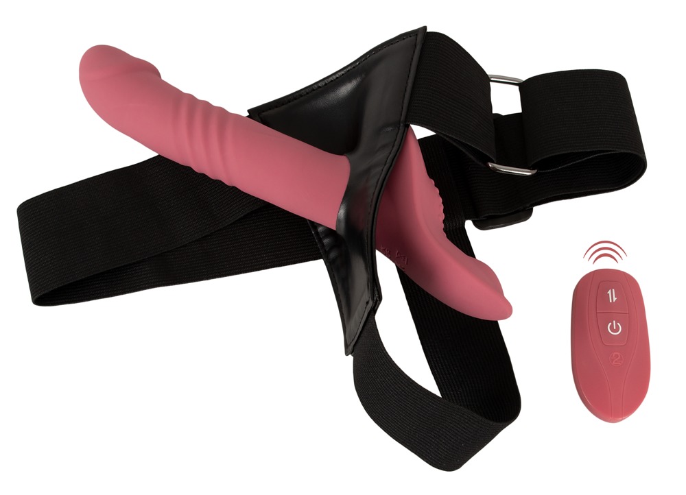 Your Curea-On Vibrator Roz Strap-On cu Vibrații și Mișcare Automată - imagine 3