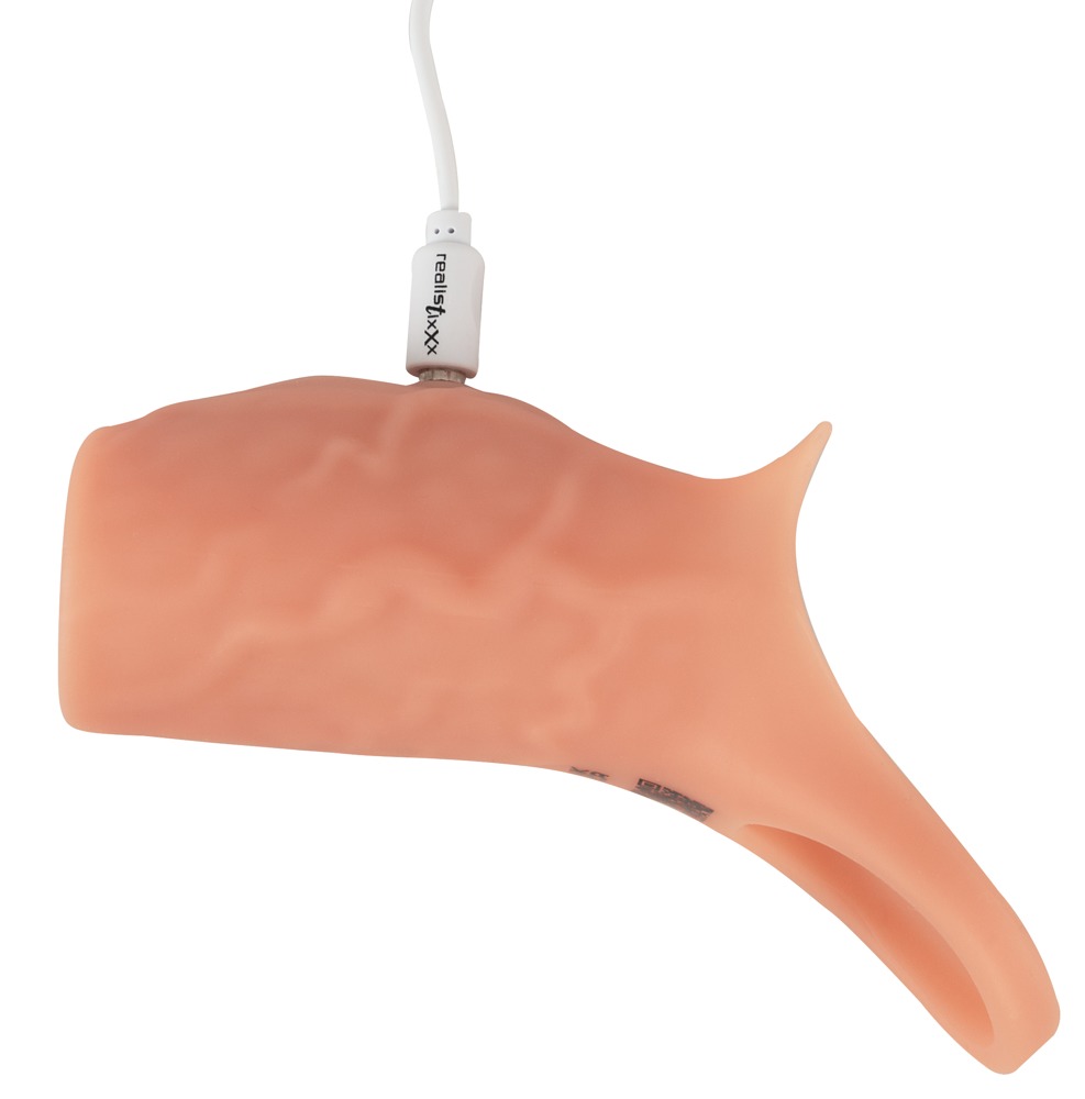Realistixxx RealSleeve Open Manșon pentru Penis cu Vibrații și Inel Elastic - imagine 8
