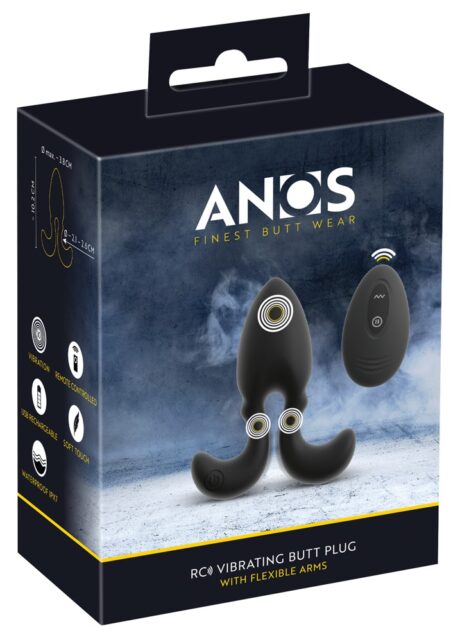 AANOS RC Vibrating Butt Plug Anal cu brațe flexibile 10 vibrații și telecomandă
