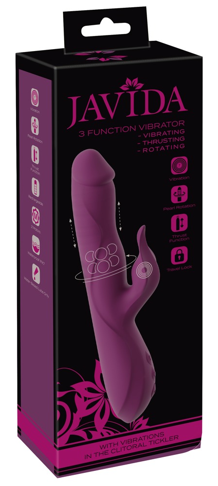 Javida 3F Vibrator Thrusting cu Perle Rotative și 7 Moduri de Vibrație