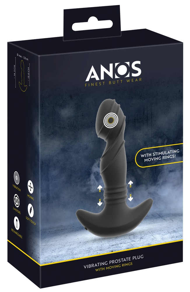 ANOS Moving Rings Dop Anal P-Spot cu Vibrații și Masaj Rotativ