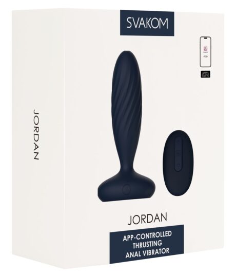 SVAKOM Jordan Vibrator Anal cu Mișcare, Vibrații, Aplicație și Telecomandă, Albastru