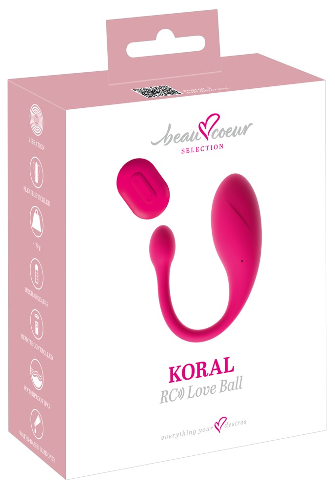 Beau Coeur Koral RC Love Ball Bile Vaginale cu Vibrații și Telecomandă