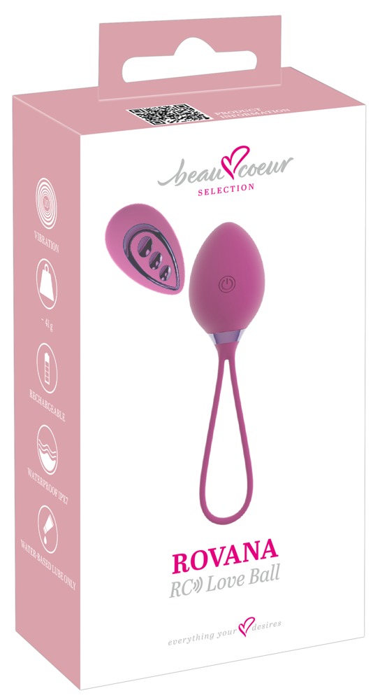 Beau Coeur Rovana RC Love Ball Bila Vaginala cu Vibrații și Telecomandă