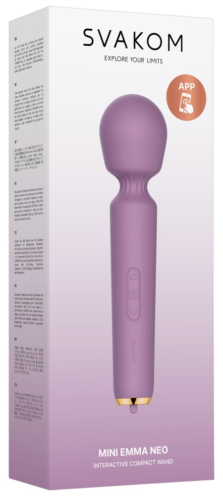 SVAKOM Mini Emma Neo Mini Wand Massager cu 6 moduri și control prin aplicație