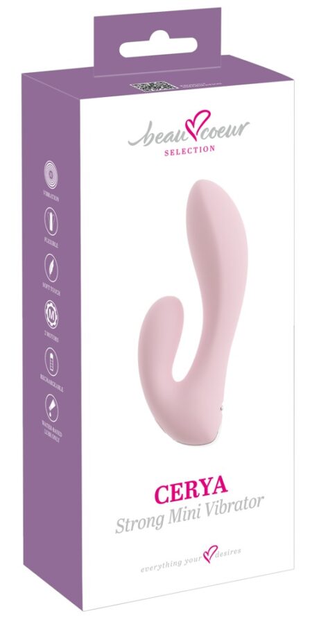 Beau Coeur Cerya Strong Mini V Vibrator Rabbit cu 2 Motoare și 10 Moduri