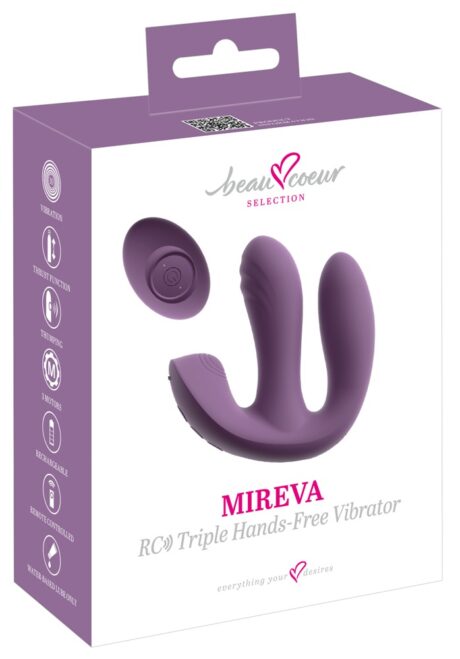Beau Coeur Mireva RC Triplu Vibrator Hands-Free cu 3 Motoare și Telecomandă