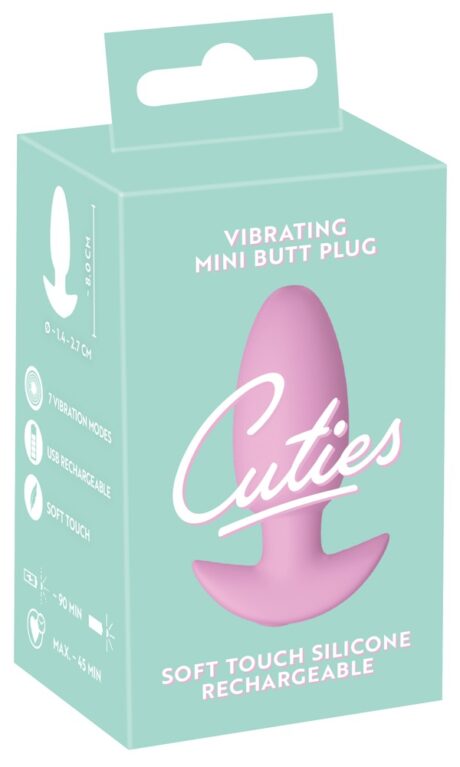 Cuties Vibrant Dop Anal Rose cu 7 Moduri de Vibrație și Silicon Moale