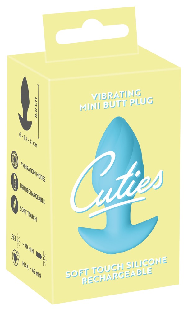 Cuties Vibrant Dop Anal Albastru Mini cu 7 Moduri de Vibrații