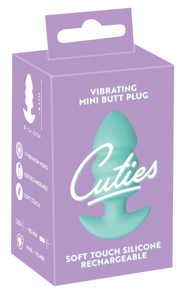 Cuties Vibrant Plugs Verde Mini Dop Anal Vibrator cu 7 Moduri de Vibrații