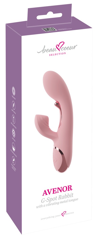 Beau Coeur Avenor G-Spot Rabbit Vibrator cu 3 Motoare și Limbă Metalică