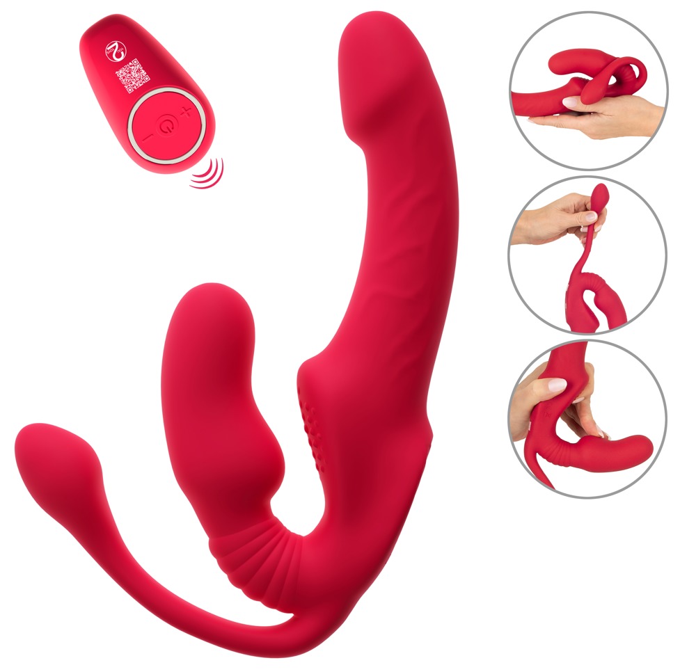 Curea-On fără Ham Triplu RC Vibrator cu 3 Funcții și Telecomandă - imagine 2