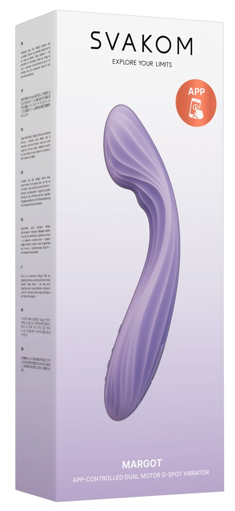 SVAKOM Margot Lilac Swirl Vibrator pentru punctul G și clitoris cu încălzire și control prin aplicație