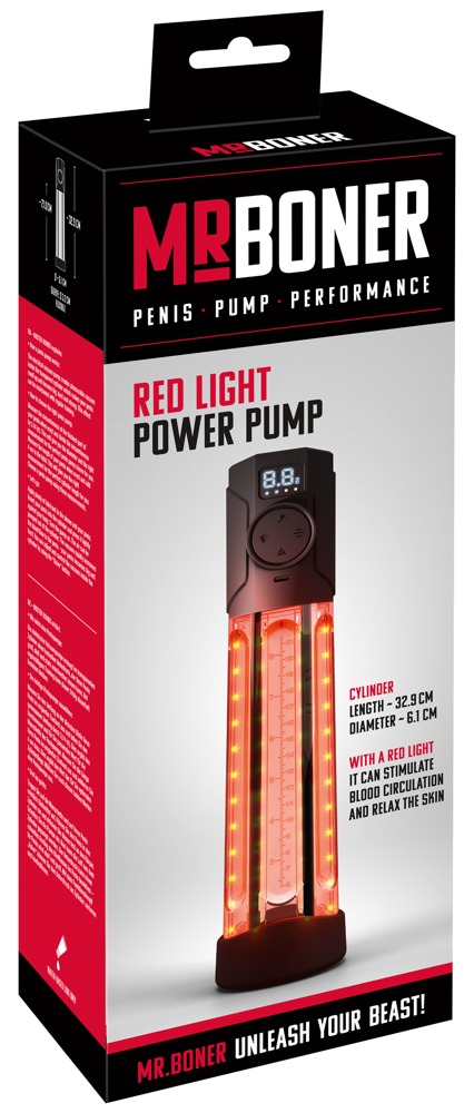 Pompă Automată pentru Penis Mr. Boner Red Light Power cu Infraroșu și Vacuum
