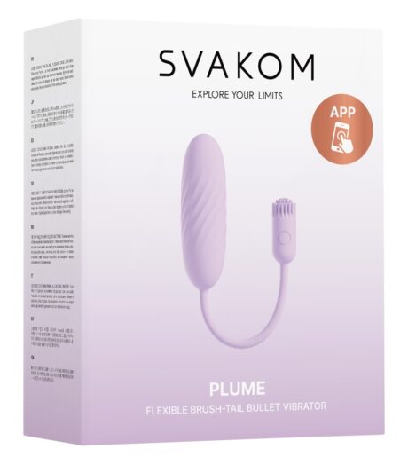 SVAKOM Plume Vibrator Bullet cu Perie Flexibilă, Control prin Aplicație, Pastel Lilac