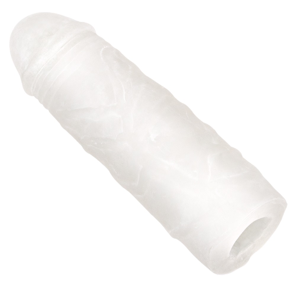 Super Dick Manșon Transparent pentru Penis cu Vene și Textură Stimulatoare - imagine 2
